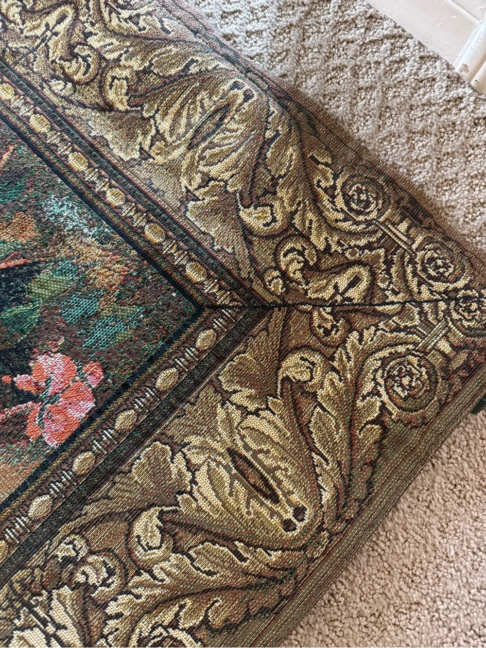 Gorgeous Giant Tapestry Wall Hanging - 54”x88” “Ancient Garden Urn” Mohawk Home